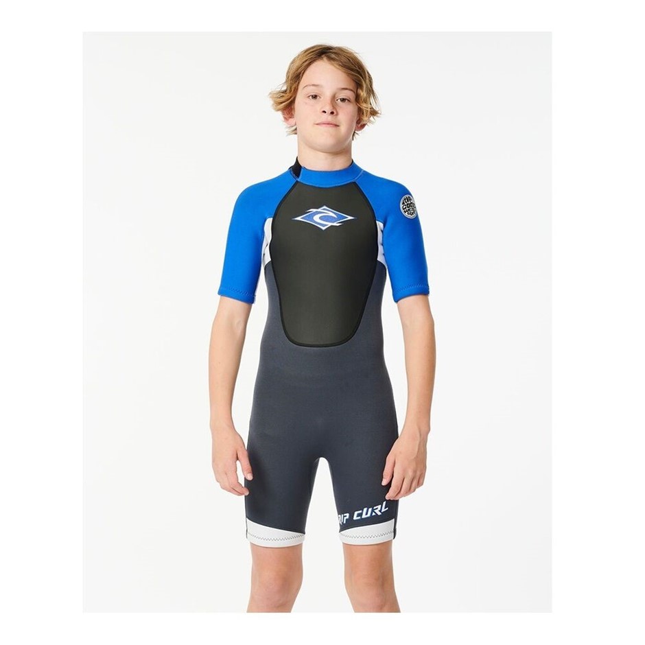 RIP CURL Boy's Omega Back Zip Springsuit Wetsuit, Size 16, Blue (0070), 11C
