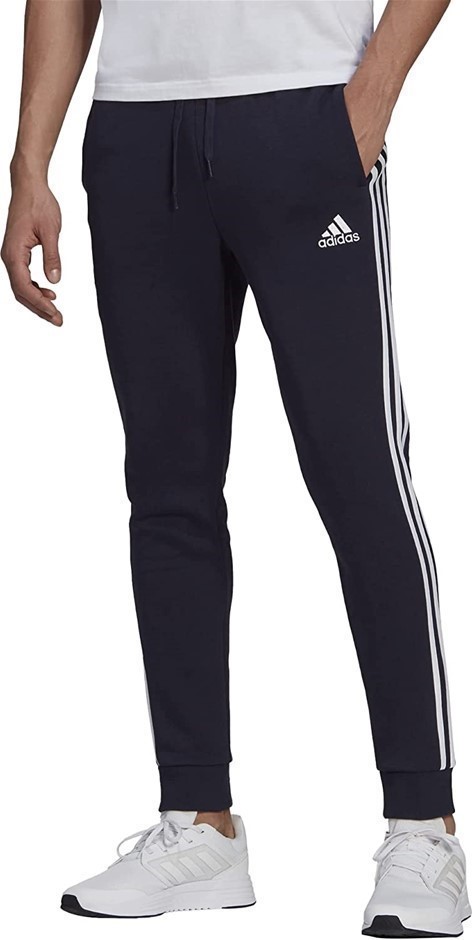 ADIDAS Men's 3S Fleece Tapered Cuff Pant, Size L, Cotton/Polyester, Legink/