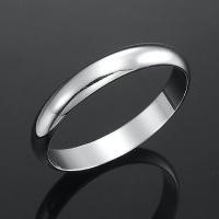 Rhodium Plated Men's Band Ring (4mm) - US Size 11
