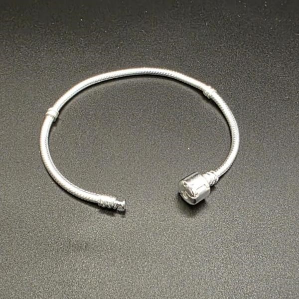 Designer Plain Bracelet for Charms in Silver