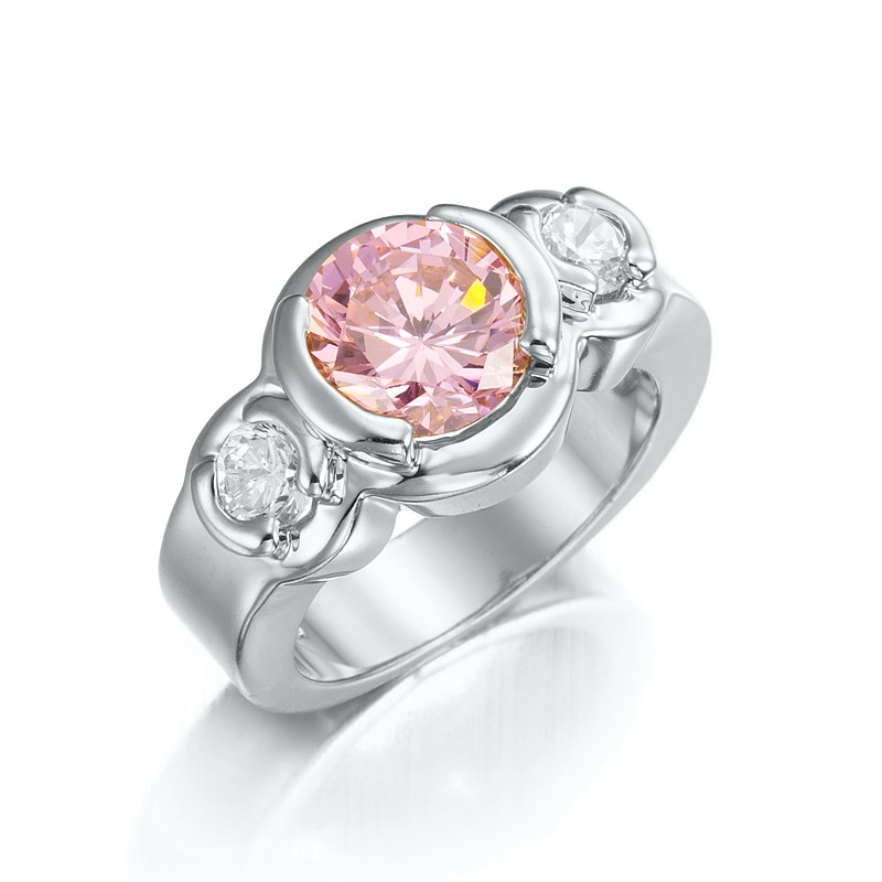 Stunning Rhodium Plated Simulated Diamond Ring - Us Size 7