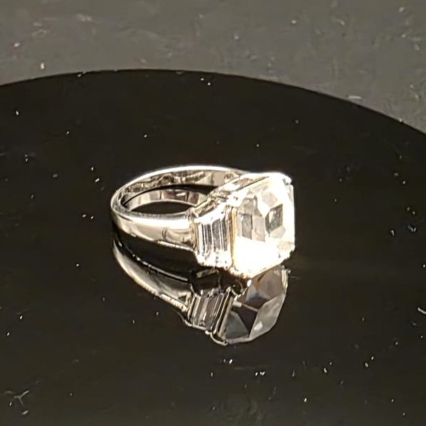 Designer Simulated Diamond Extra Large Square Ring  - Us Size 7