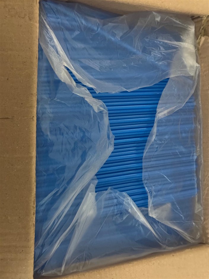 2 Boxes Of 5000 Blue Straight Drinking Straws, High-Quality Plastic