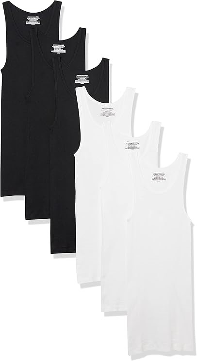 Amazon Essentials 6 Pieces Men's Tank Undershirts Size M