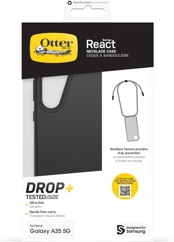 OtterBox React Necklace Case for Samsung Galaxy A35 5G, Ultra-Slim, Protect