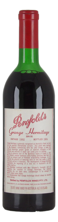 Penfolds Bin 95 Grange Hermitage 1982 (1x 750mL), SA.