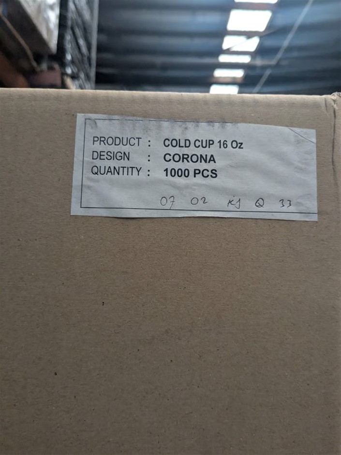 2 BOXES Cold cup 16oz Design  Corona Quantity 1000 Pcs