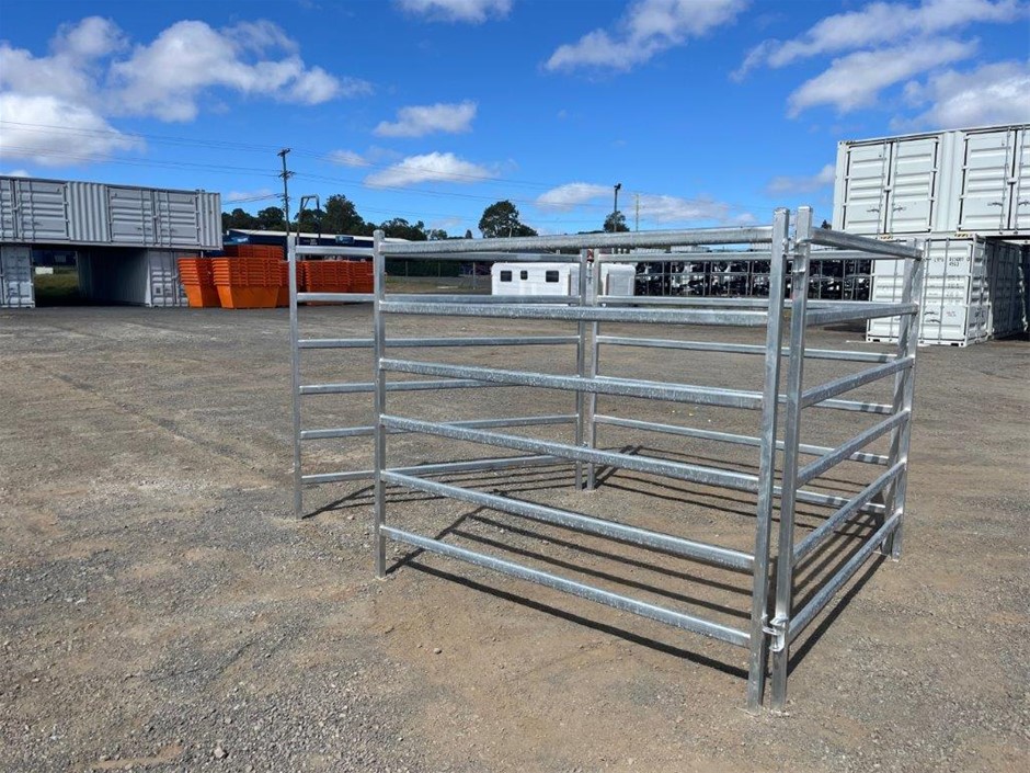 Quantity of 8 Galvanized 6 Rail Panels (Unused)