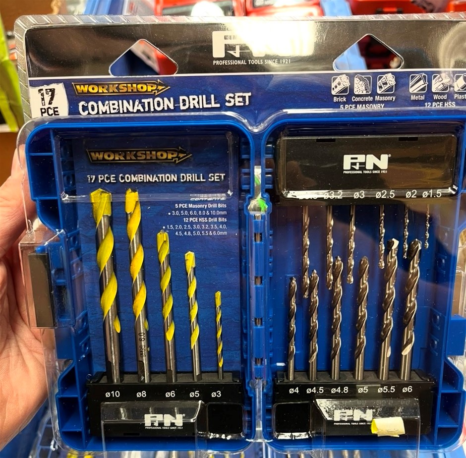P&N by Sutton Tools Workshop 17 Piece Combination Drill Bit – Masonry & HSS