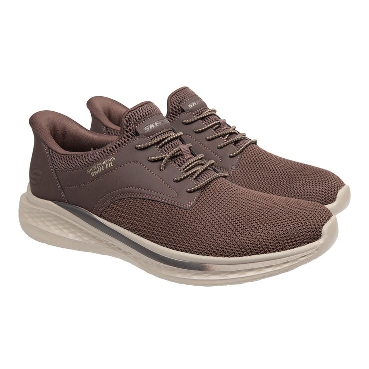 SKECHERS Men's Swift Fit Slade Shoes, Size US9.5, Brown (BRN), 182006. NB: