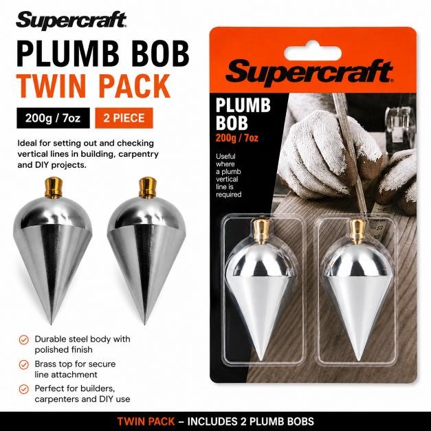 (2 Units) Supercraft TLB0200 Plumb Bob 200gm
