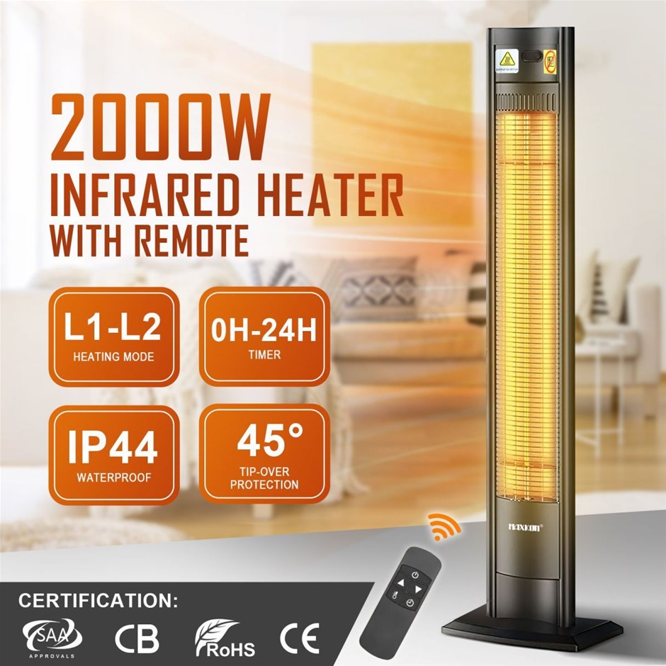 Maxkon 2000W Freestanding Carbon Fibre Infrared Space Heater w/ Remote