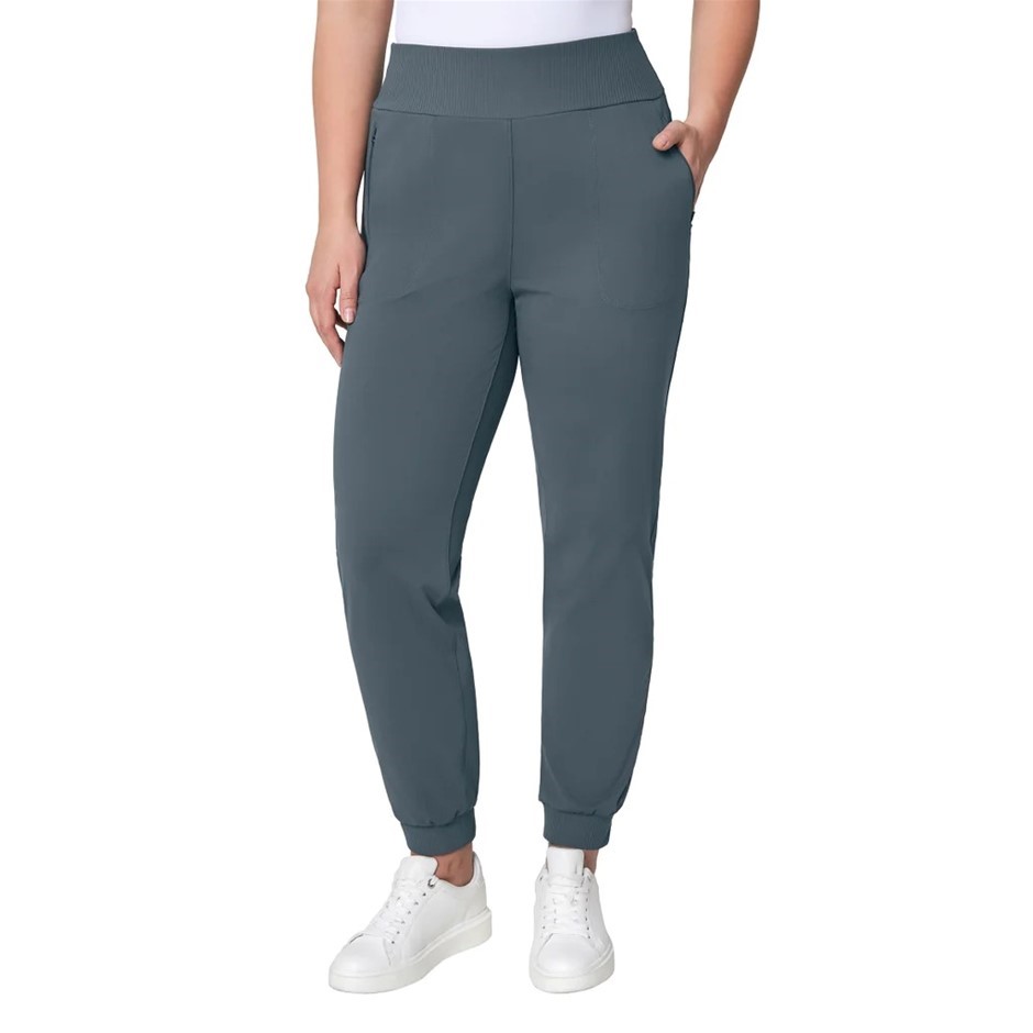 MONDETTA Women's Active Mixed Media Jogger, Size L, Dark Slate.