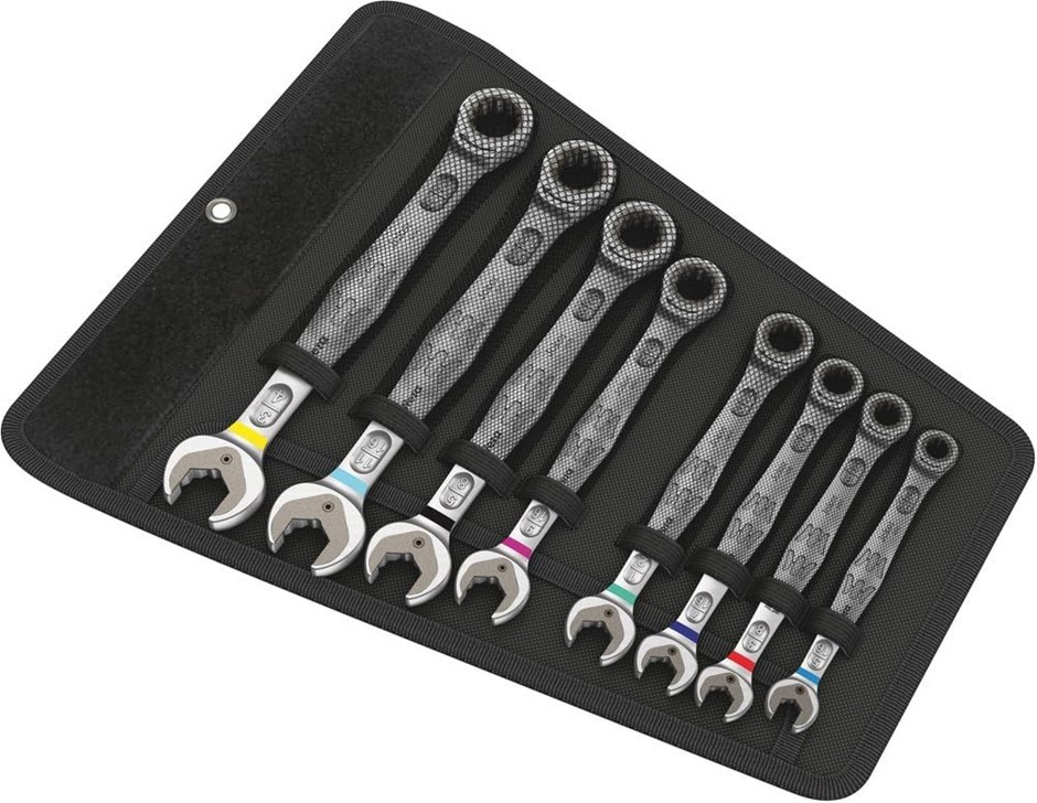 WERA Joker 8pc Imperial Ratcheting Combination Wrenches Set, Multi-Colour.