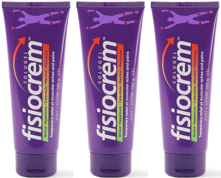 3x Fisiocrem Solugel 120g – Muscle Pain Relief Gel with Naturally Derived A