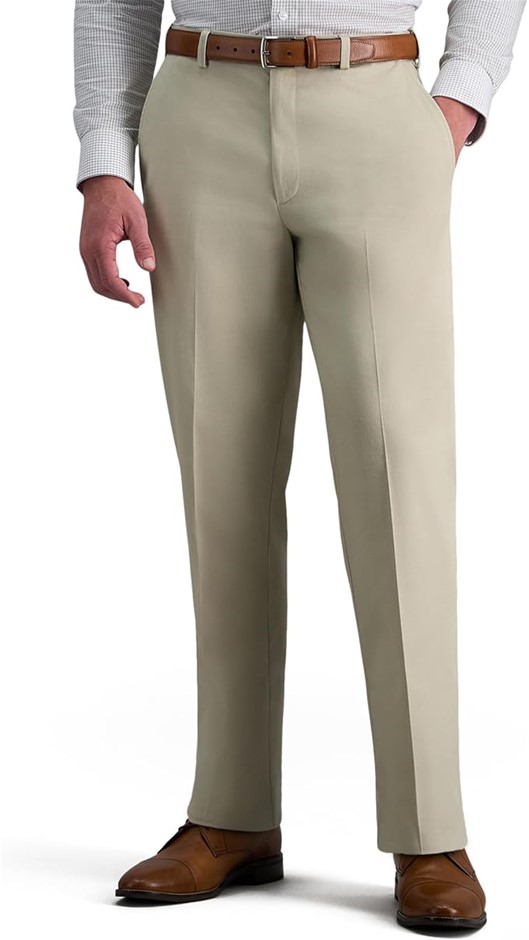 Haggar Mens HC10884 Premium No Iron Classic Fit Expandable Waist Plain Fron