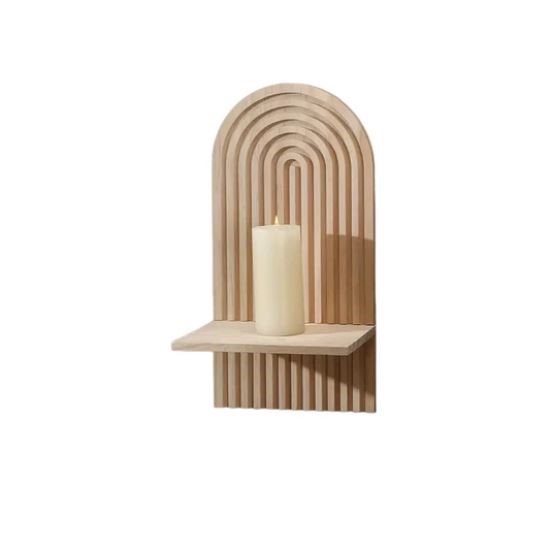 Boho Wooden Sun Rainbow Wall Shelves