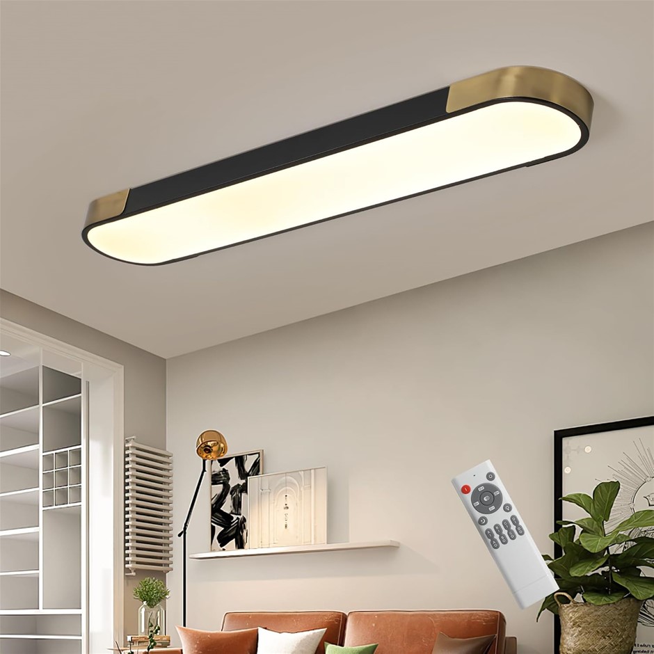 LED Ceiling Light with Remote Modern Dimmable Batten Light Fixture, 48W 288
