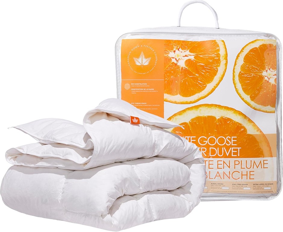 CANADIAN DOWN & FEATHER CO All Season White Goose Feather Duvet Queen Size