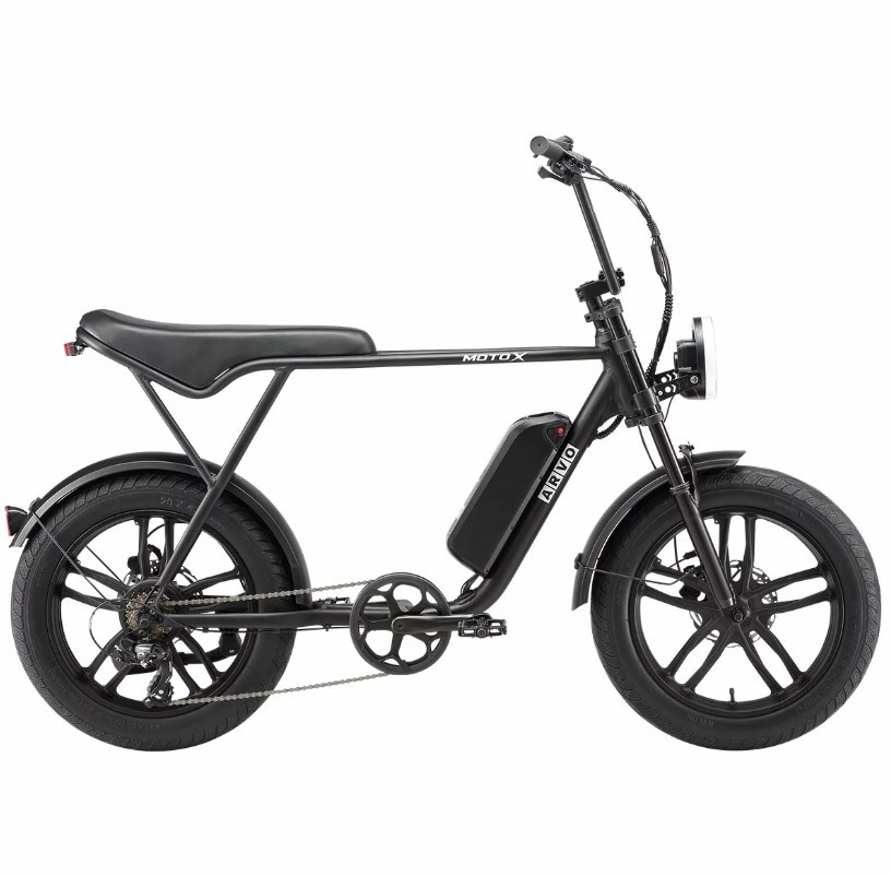 ARVO Moto X Ebike, Black. NB: Not in working condition, and damaged. Imp