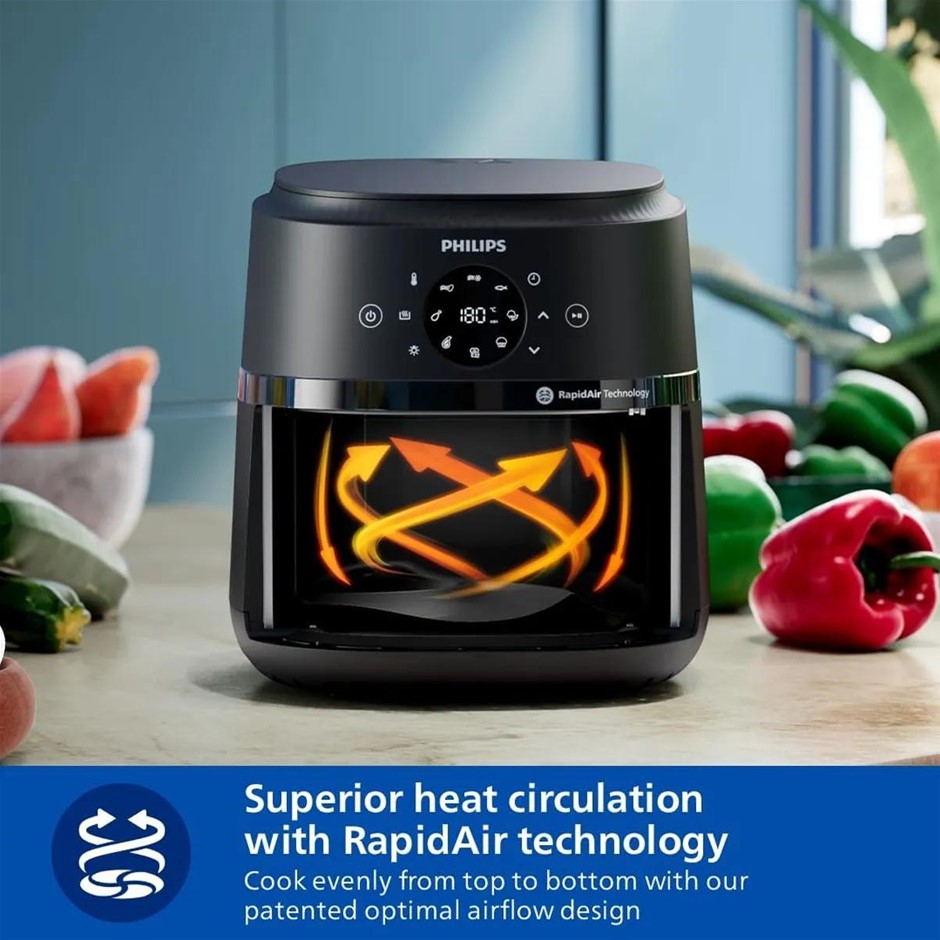 PHILIPS Air Fryer 2000 Series 6.2L, 1700W Power, Cooking window, RapidAir t