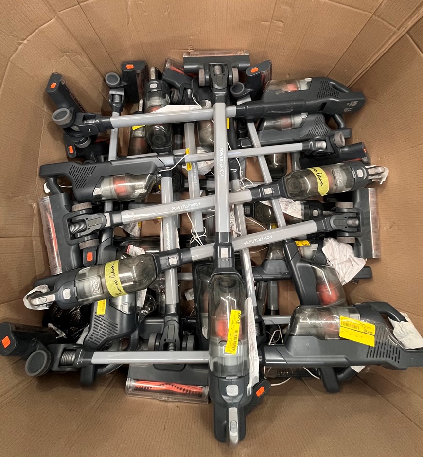 25 x BLACK+DECKER Power Series+ 18V Cordless Stick Vaccums. <b>Important No
