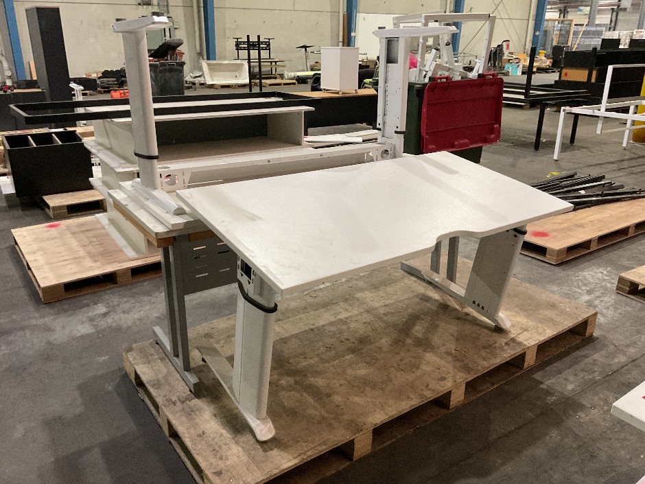 Height Adjustable Steel Frame Desks x 3