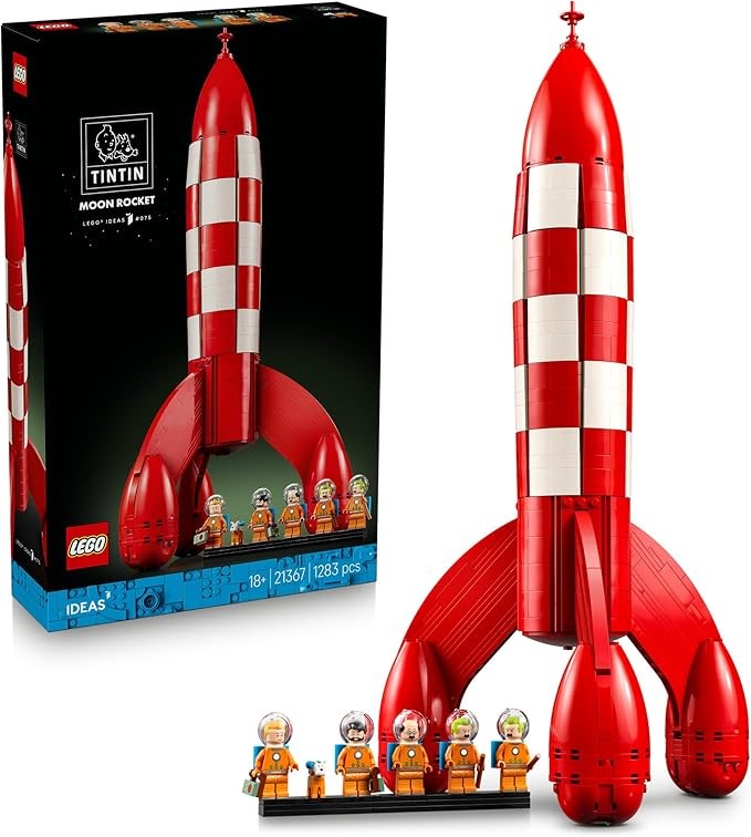 LEGO Ideas Tintin Moon Rocket Building Kit for Adults, Collectable Set, 213