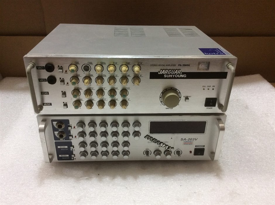 Paramax SA-203V and Jaguar Suhyoung PA-306SG Stereo Mixing Amplifier(Lot 2)