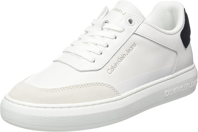 CALVIN KLEIN Women's Casual Cupsole Sneaker, US6.5/EU37, White/Black, YW0YW