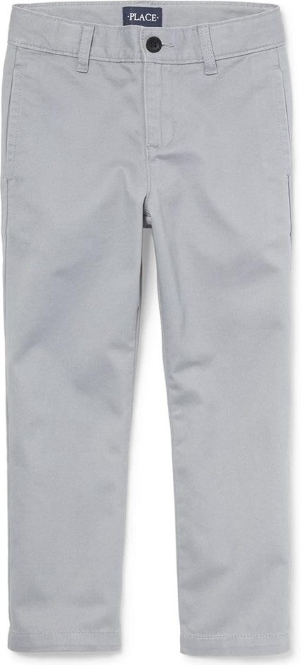 THE CHILDREN'S PLACE Boy's Stretch Chino Pants, Size 7, Fin Gray, 3015466.