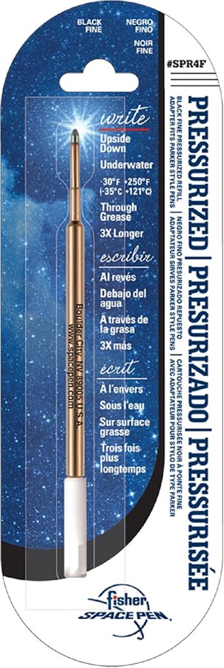 3 x Fisher Space Pen SPR4F Refill Black Ink Fine Point, SPR4F. Buyers Note