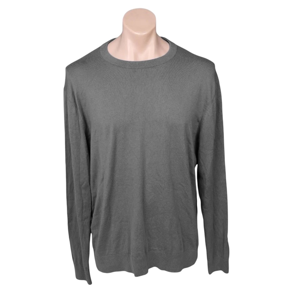 TRUE NORTH Men's Sweater, Size XL, 60% Cotton, Charcoal. Buyers Note - Dis