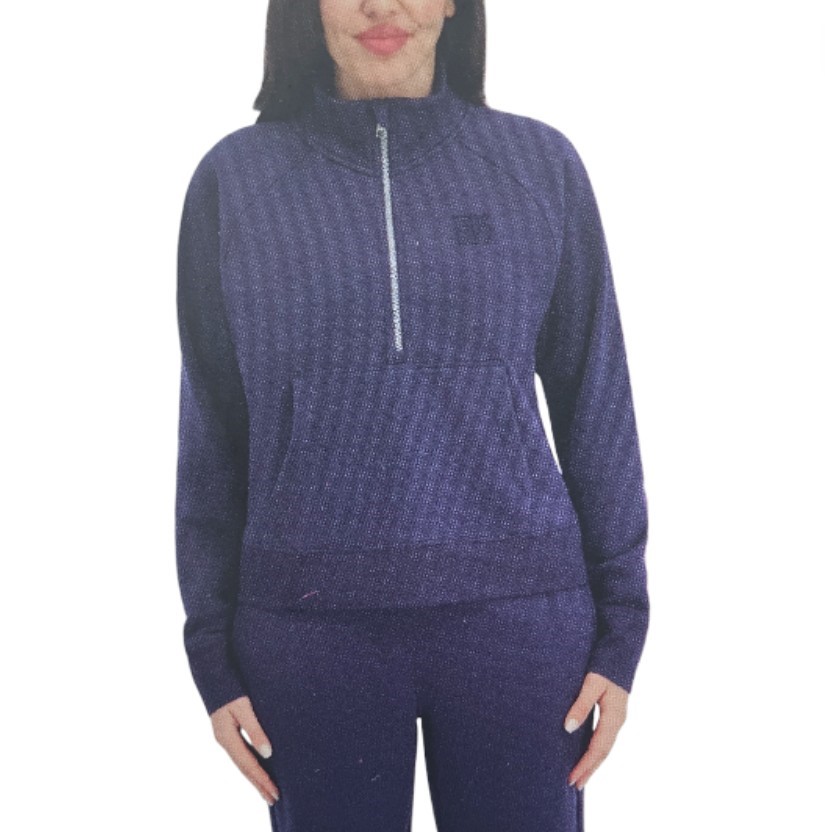 DKNY Women's Half Zip Fleece Sweatshirt, Size S, Peacoat. Buyers Note - Di