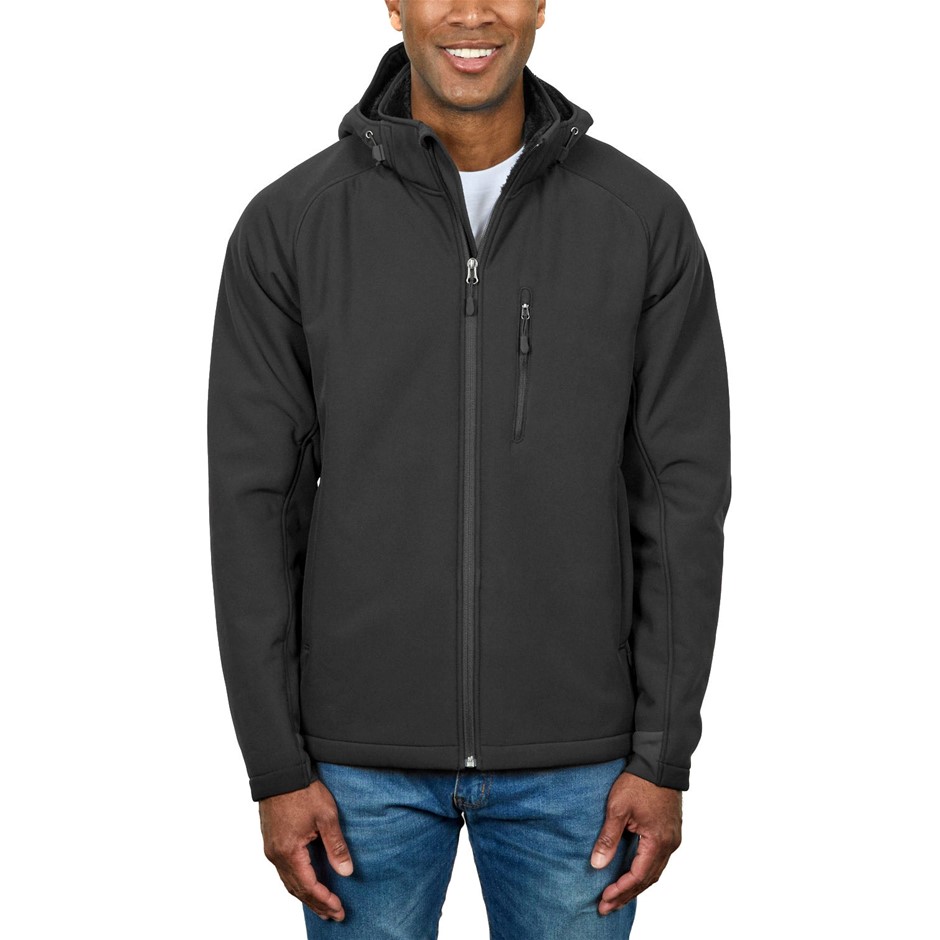 SIGNATURE Men's Softshell Jacket, Size L, Black. Buyers Note - Discount Fr