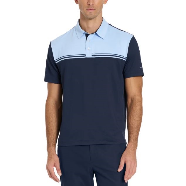 TED BAKER Men's Golf Polo, Size L, Wicking & Quick Dry, Blue. Buyers Note