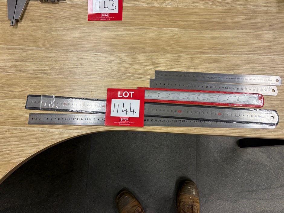 5 x Assorted Stainless Steel Rulers