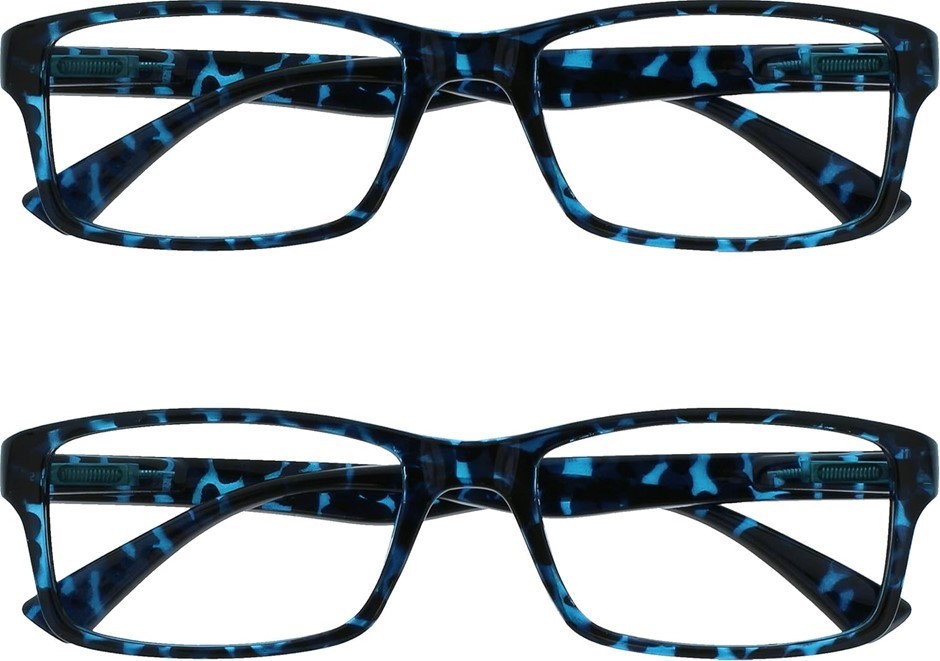2 Pack x Unisex The Reading Designer Glasses Company Blue Tortoiseshell Rea
