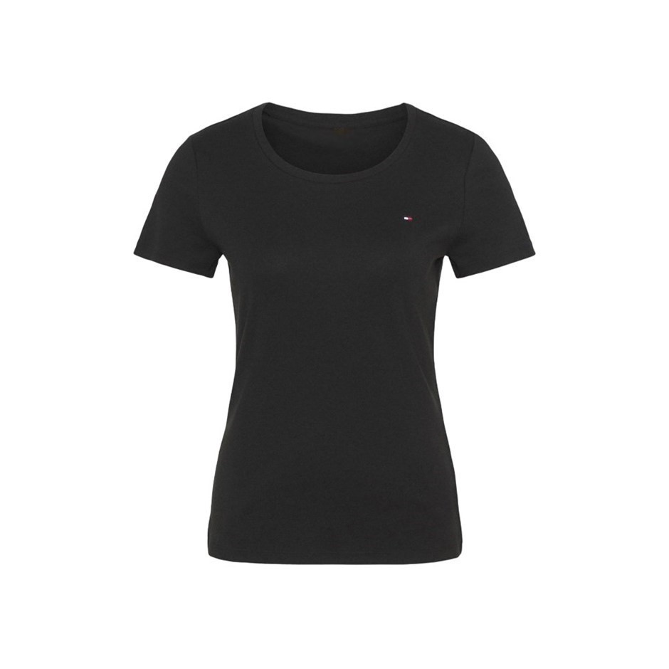 TOMMY HILFIGER Women's Crewneck Fave Tee, Size XL, 100% Cotton, Dark Sable