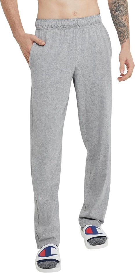 CHAMPION Men's Open Bottom Jersey Sweatpant, Size 2XL, Oxford Grey, P7309.