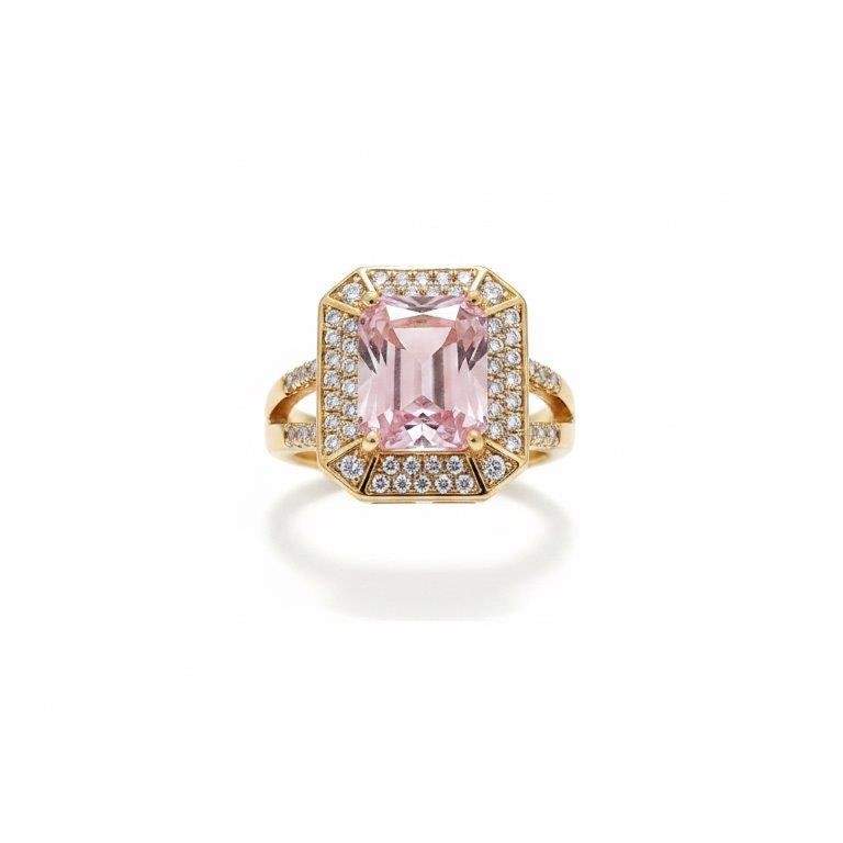18K/Italy 8.0ct Emerald Cut  Yellw Gold Filled Ring(stamped)Warranty