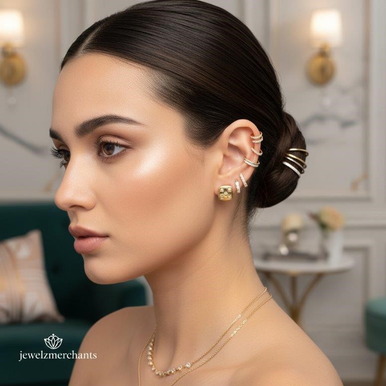 22K/Italy Gold Filled Earring -(stamped 22K/Italy)-Warranty Quality-Bonus