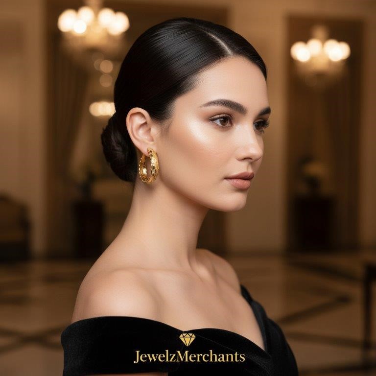 22K/Italy Gold Filled Earring -(stamped 22K/Italy)-Warranty Quality-Bonus