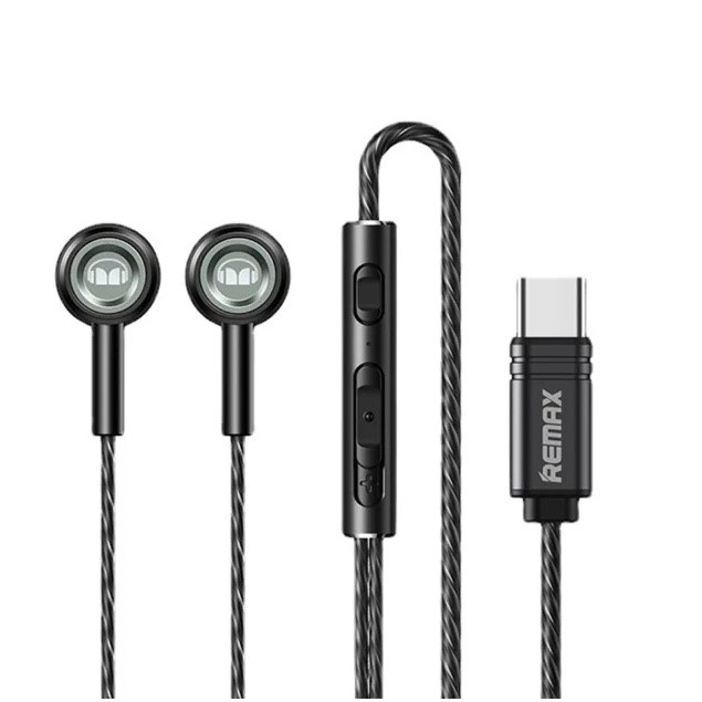 Remax Monster RM-598a Type-C Music and Call Metal Wired Earphone with Digit
