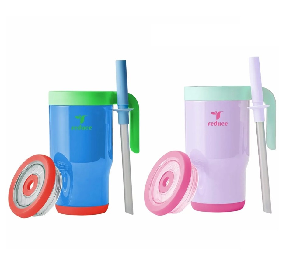 REDUCE Kids Chiller Go Insulated Cups, 414ml, Blue & Purple NB: no packagin