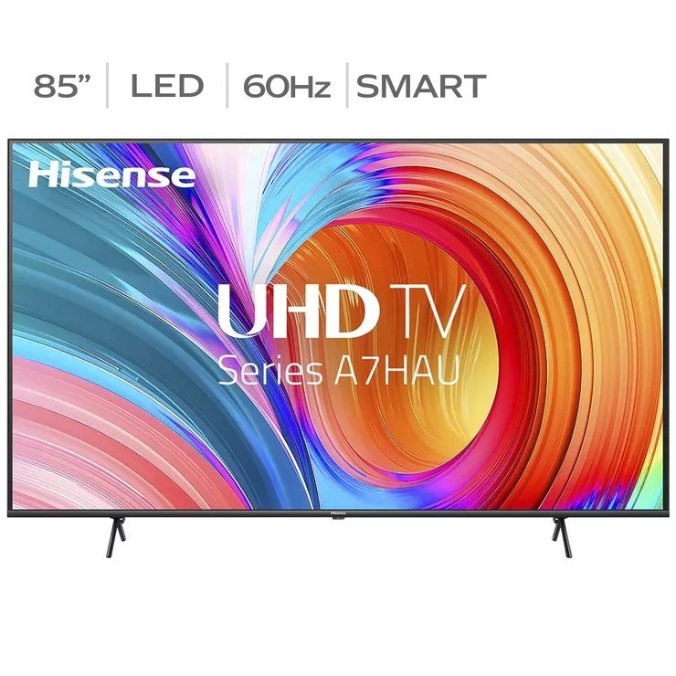 HISENSE 85 Inch UHD 4K Smart TV 85A7HAU c/w Stand NB: LCD panel damage, no