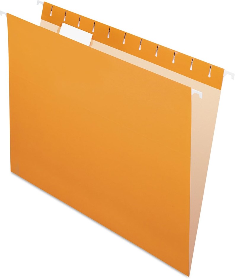 Pendaflex Recycled Hanging Folders, Letter Size, Orange, 1/5 Cut, 25/BX (81