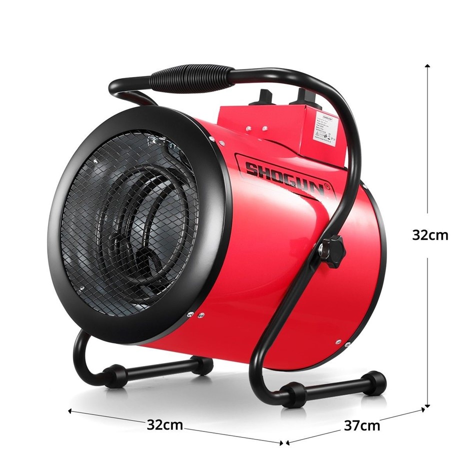 2-in-1 3000W Industrial Fan Heater Carpet Dryer Portable Red