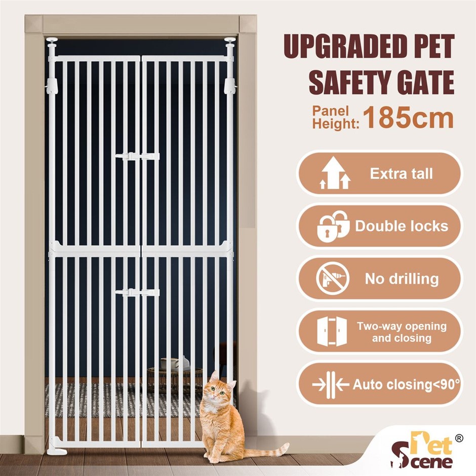 Retractable Extra Tall Pet Safety Gate Doorway Stairs 190-250cm