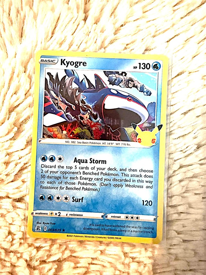 Japanese Kyogre 003/025 25th Anniversary Collection featuring the legendary